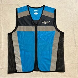 Amazon Blue Reflective High Visibility Vest Delivery Employee Uniform Mens XS/S